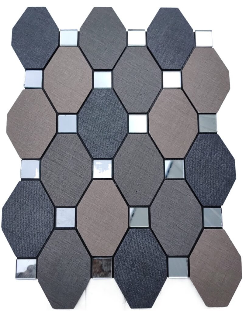 Grey Blue Long Hexagon Metal Mosaic Tile mosaic tile