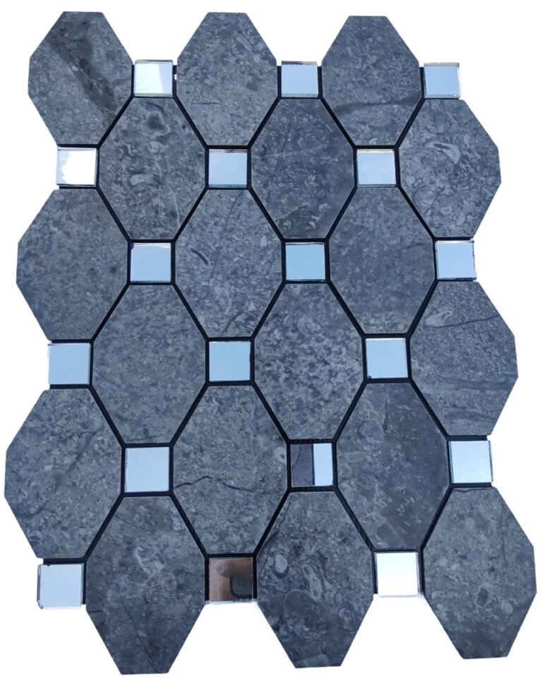 Steel Blue Long Hexagon Metal Mosaic Tile mosaic tile