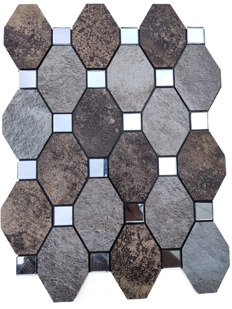 Grey Blue Long Hexagon Metal Mosaic Tile CM-MT-543 mosaic tile