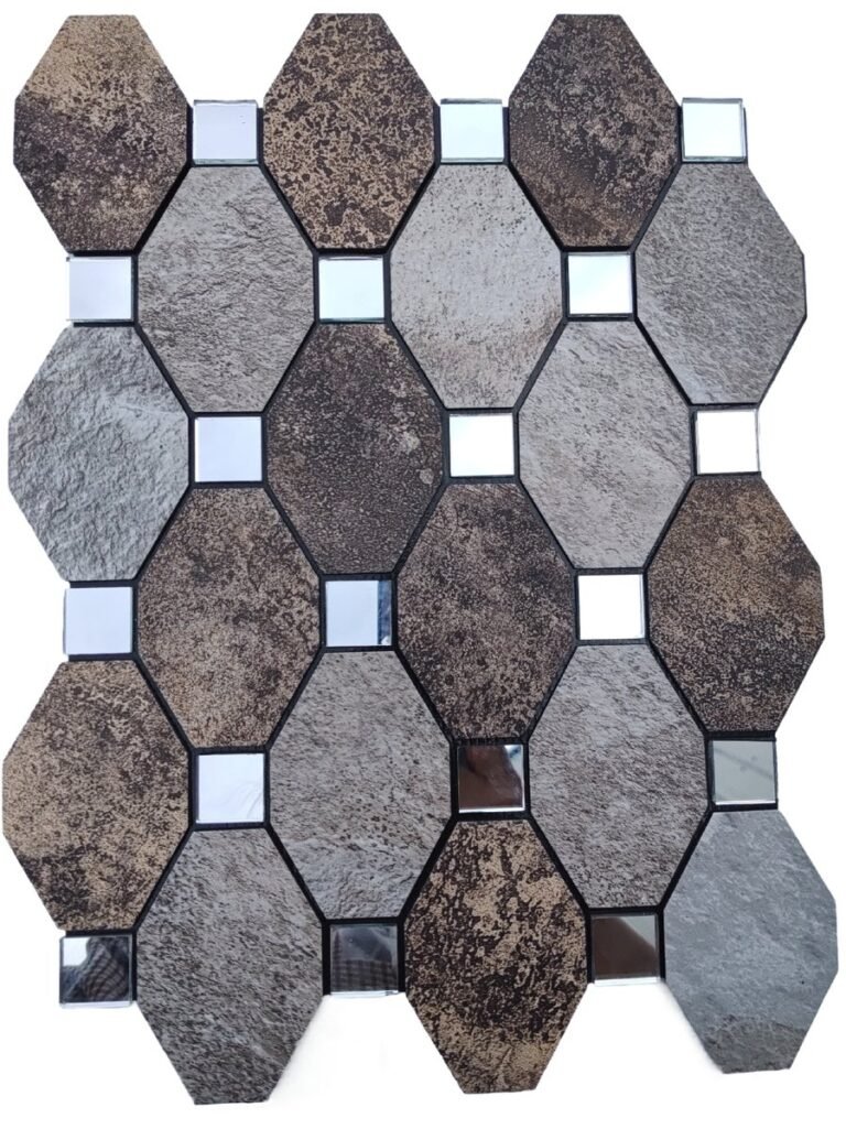 Grey Blue Long Hexagon Metal Mosaic Tile CM-MT-543 mosaic tile