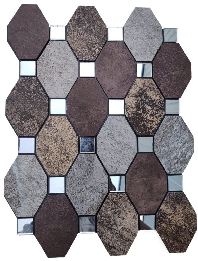 Dark Brown Copper Long Hexagon Metal Mosaic Tile mosaic tile