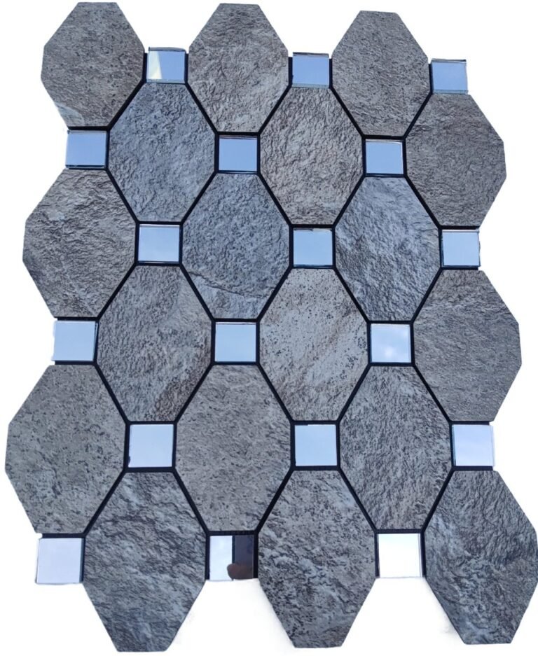 Steel Blue Long Hexagon Metal Mosaic Tile CM-MT-546 mosaic tile
