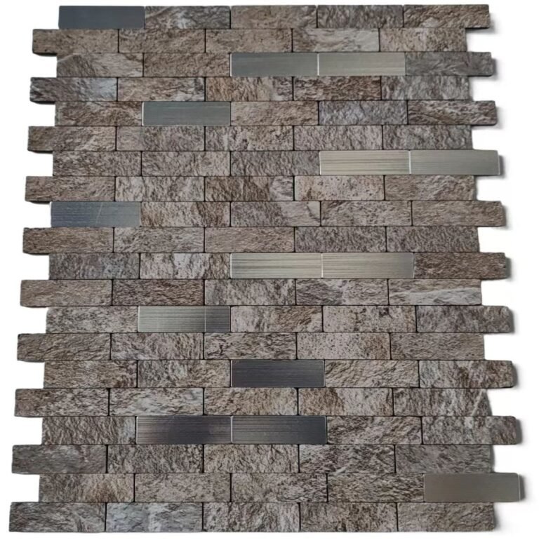 Grey Silver Stone Strip Metal Mosaic Tile CM-MT-548 mosaic tile