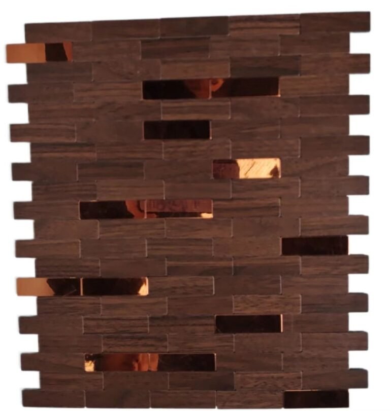Dark Red Wood Strip Metal Mosaic Tile mosaic tile