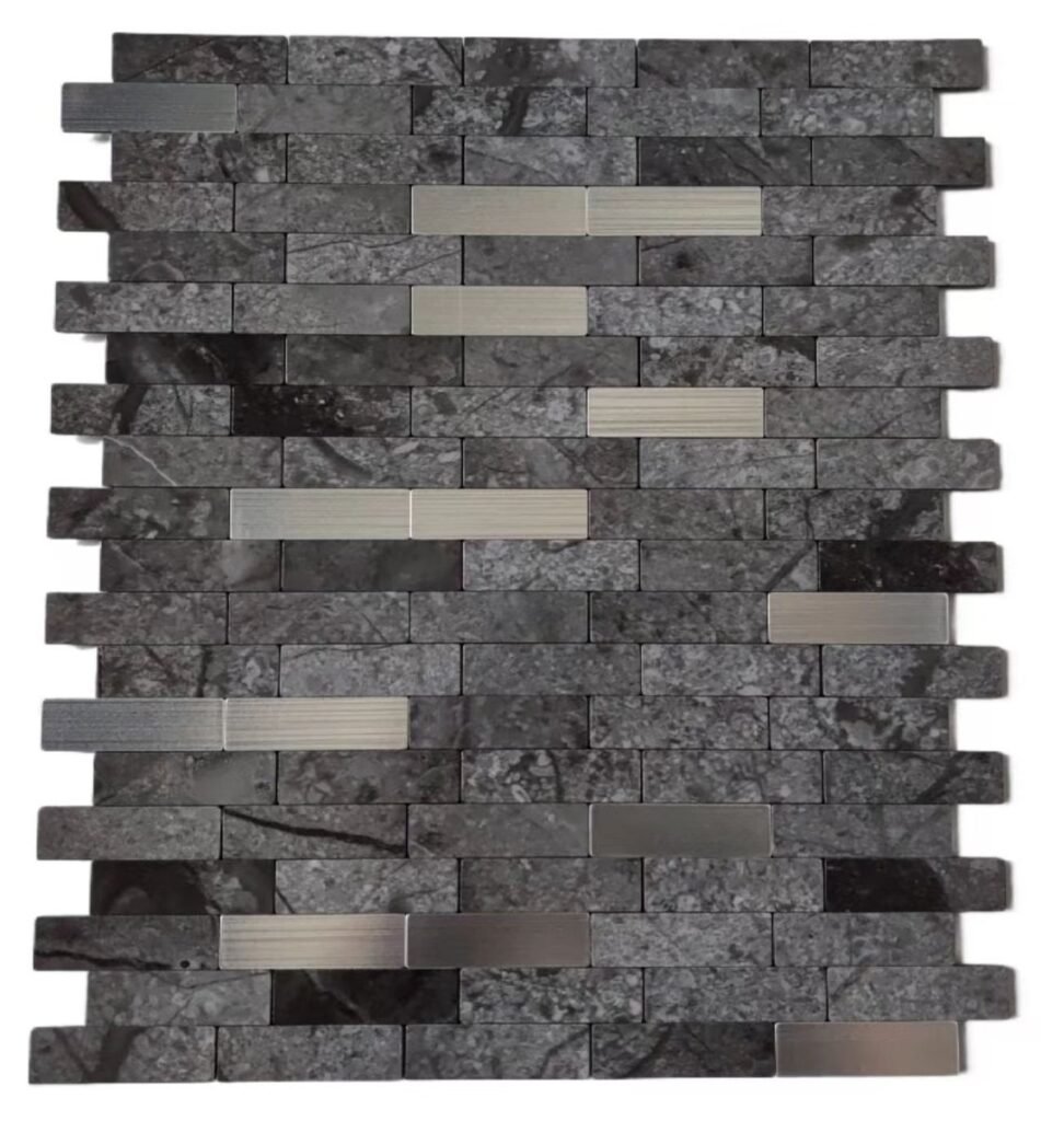Dark Grey Marble Strip Metal Mosaic Tile mosaic tile