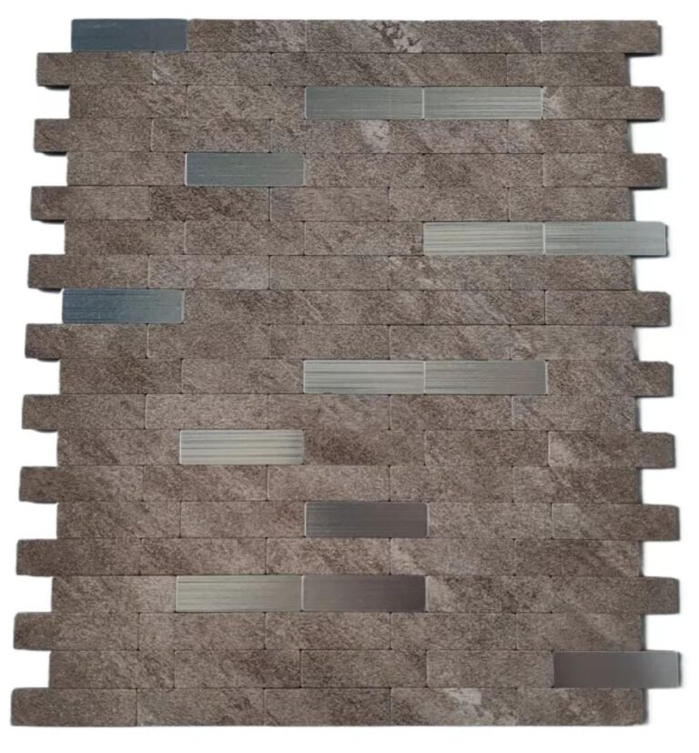 Brown Copper Stone Strip Metal Mosaic Tile CM-MT-553 mosaic tile