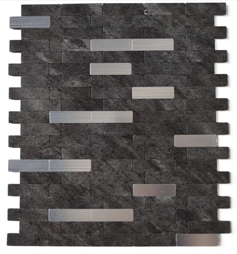 Dark Grey Stone Strip Metal Mosaic Tile CM-MT-554 mosaic tile
