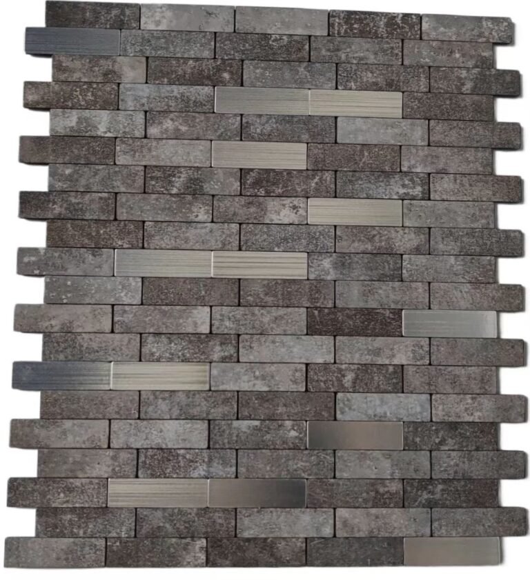 Grey Stone Strip Metal Mosaic Tile CM-MT-555 mosaic tile