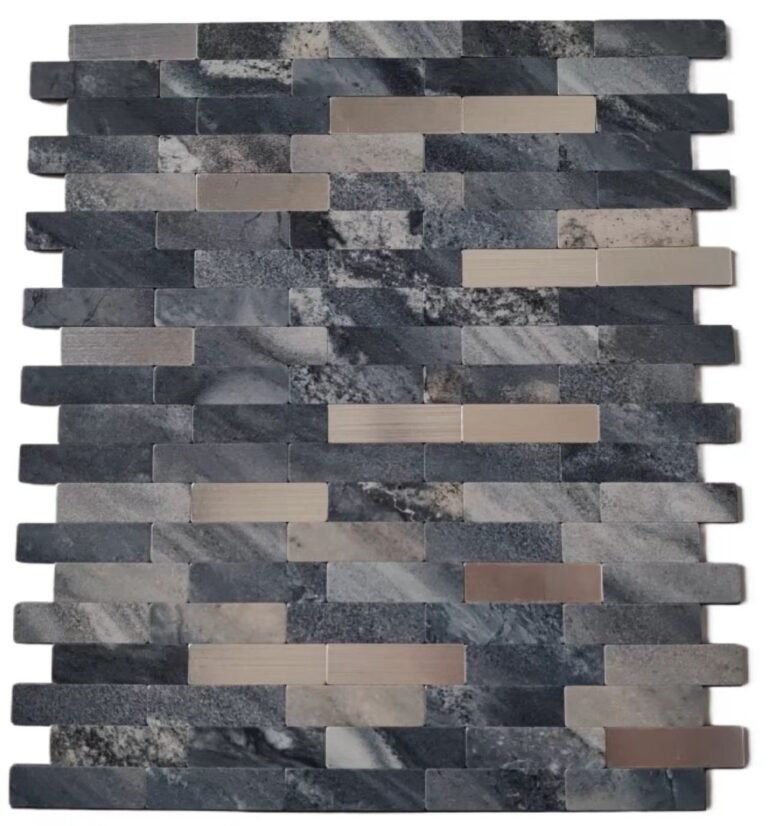 Multi-Tone Stone Strip Metal Mosaic Tile CM-MT-558 mosaic tile