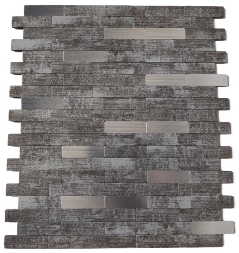 Grey Brown Stone Strip Metal Mosaic Tile CM-MT-559 mosaic tile