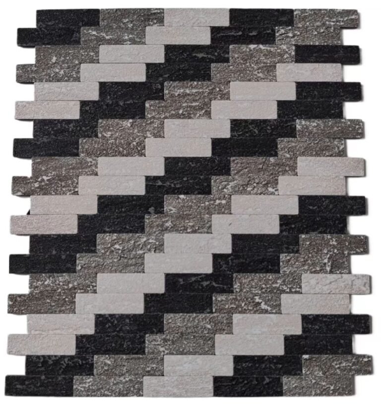 Black Grey White Marble Strip Metal Mosaic Tile mosaic tile