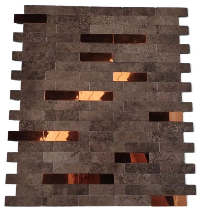 Dark Brown Gold Strip Metal Mosaic Tile mosaic tile