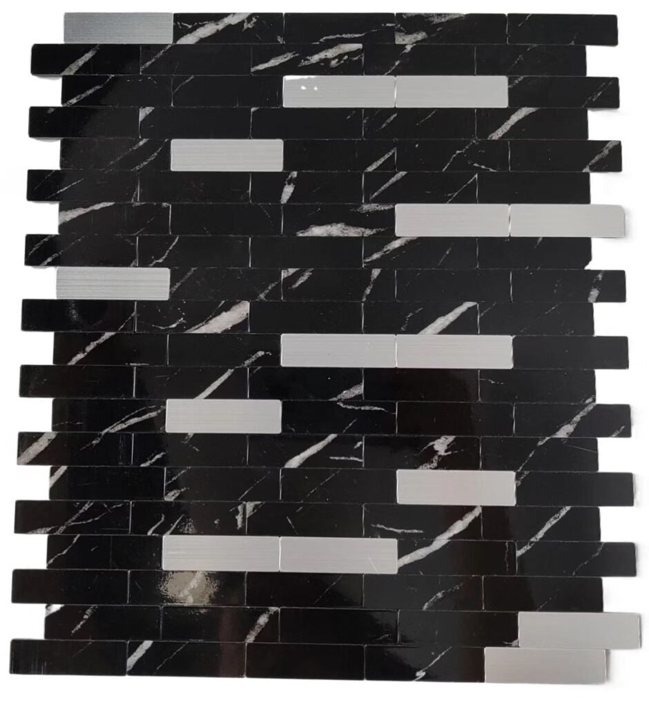 Black Marble Strip Metal Mosaic Tile mosaic tile