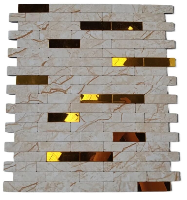 Cream Tan Gold Strip Metal Mosaic Tile mosaic tile