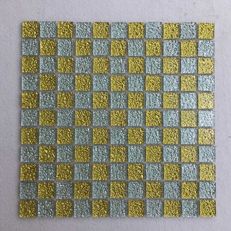 CM-ZQ-001 Gold and Silver Mixed Format Self-Adhesive Glass Mosaic Tile mosaic tile