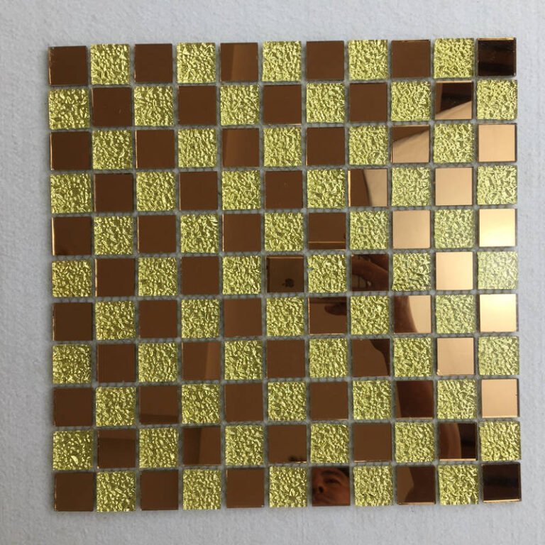 CM-ZQ-003 Gold and Bronze Mixed Format Self-Adhesive Glass Mosaic Tile mosaic tile