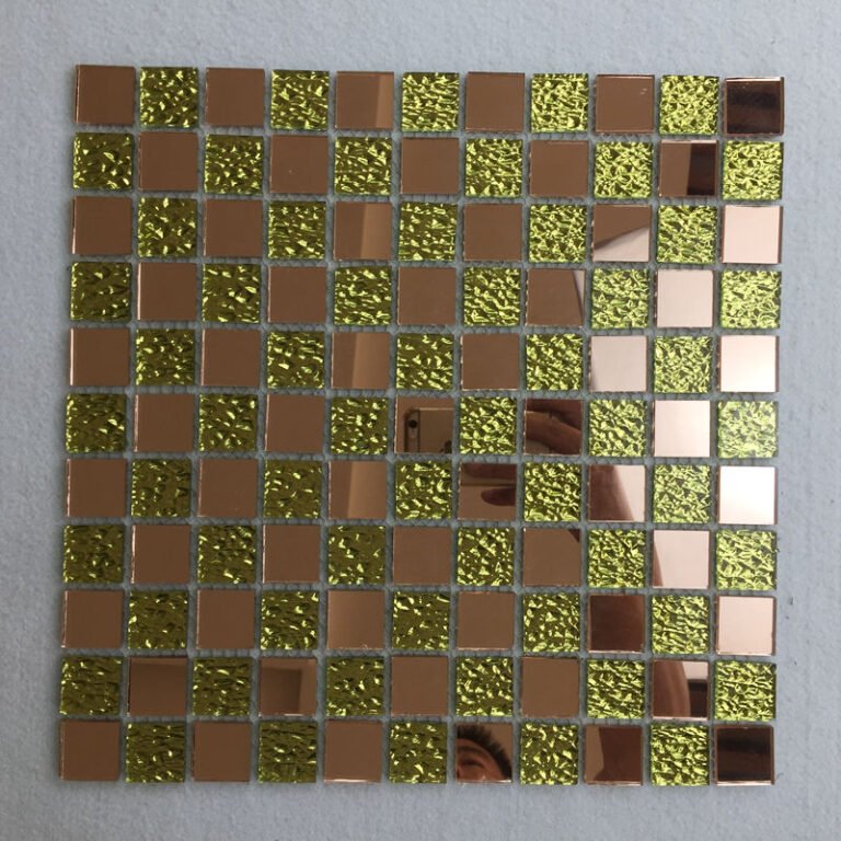 CM-ZQ-004 Gold and Copper Mixed Format Self-Adhesive Glass Mosaic Tile mosaic tile