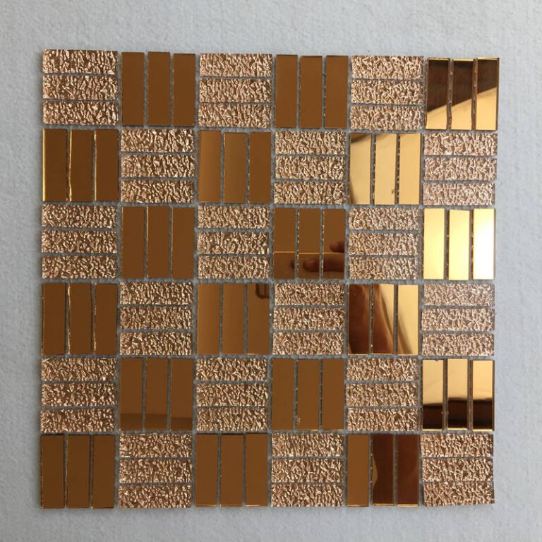 CM-ZQ-009 Copper Mixed Format Self-Adhesive Glass Mosaic Tile mosaic tile