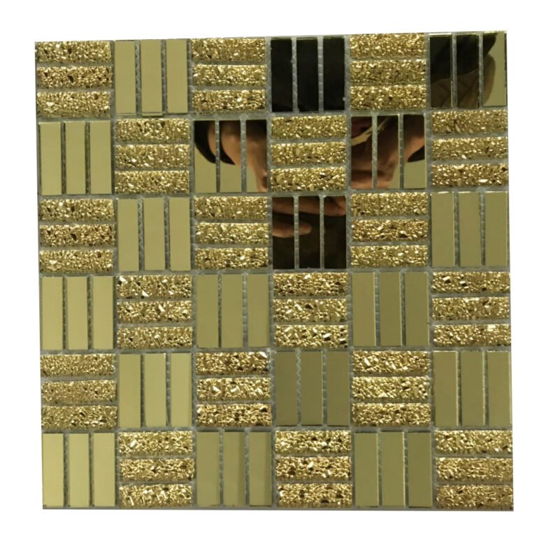 CM-ZQ-021 Gold Mixed Format Self-Adhesive Glass Mosaic Tile mosaic tile