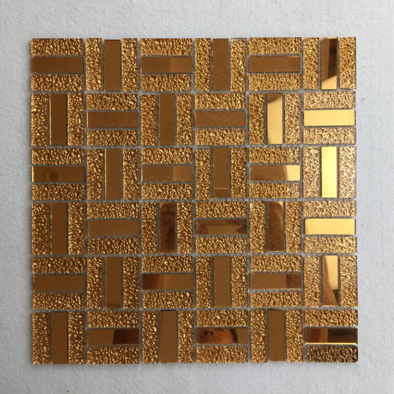 CM-ZQ-027 Copper Basketweave Self-Adhesive Glass Mosaic Tile mosaic tile
