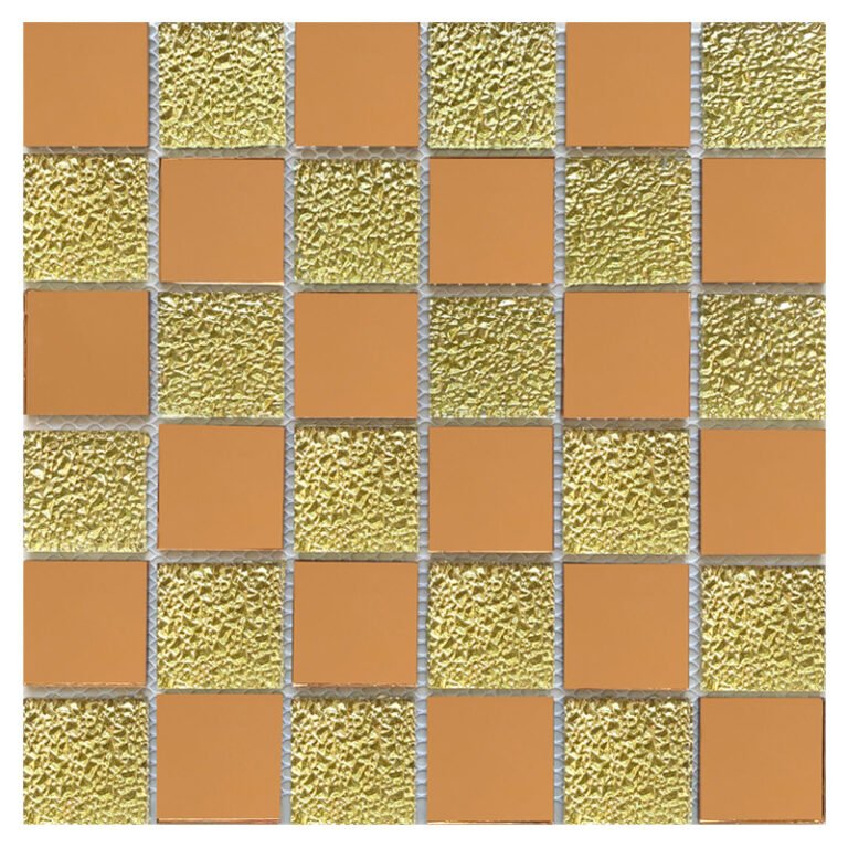 CM-ZQ-031 Gold and Copper Mixed Format Self-Adhesive Glass Mosaic Tile mosaic tile