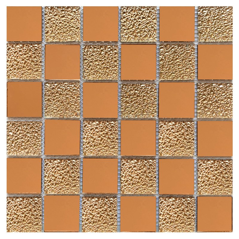 CM-ZQ-032 Copper Mixed Format Self-Adhesive Glass Mosaic Tile mosaic tile