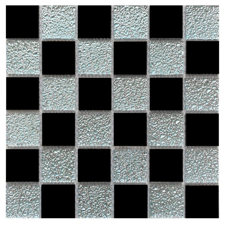 CM-ZQ-035 Black and Silver Mixed Format Self-Adhesive Glass Mosaic Tile mosaic tile