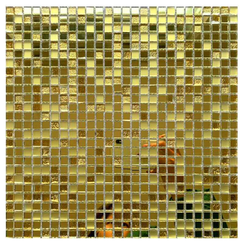 CM-ZQ-047 Gold Mini Square Self-Adhesive Glass Mosaic Tile mosaic tile