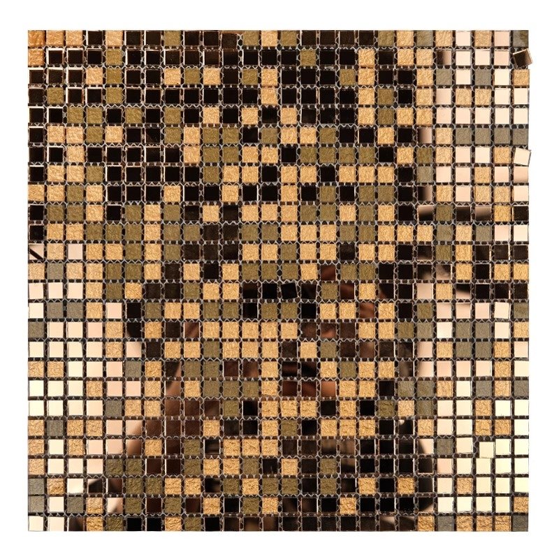 CM-ZQ-049 Gold and Black Mini Square Self-Adhesive Glass Mosaic Tile mosaic tile