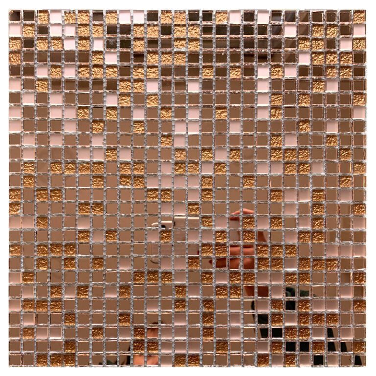 CM-ZQ-050 Rose Gold Mini Square Self-Adhesive Glass Mosaic Tile mosaic tile