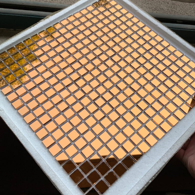 CM-ZQ-054 Copper Mini Square Self-Adhesive Glass Mosaic Tile mosaic tile