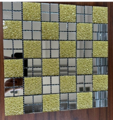 CM-ZQ-055 Gold and Silver Mixed Format Self-Adhesive Glass Mosaic Tile mosaic tile