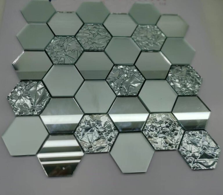 CM-ZQ-058 Silver Hexagon Self-Adhesive Glass Mosaic Tile mosaic tile