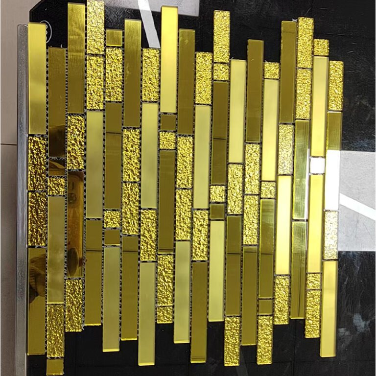 CM-ZQ-059 Gold Strip Self-Adhesive Glass Mosaic Tile mosaic tile