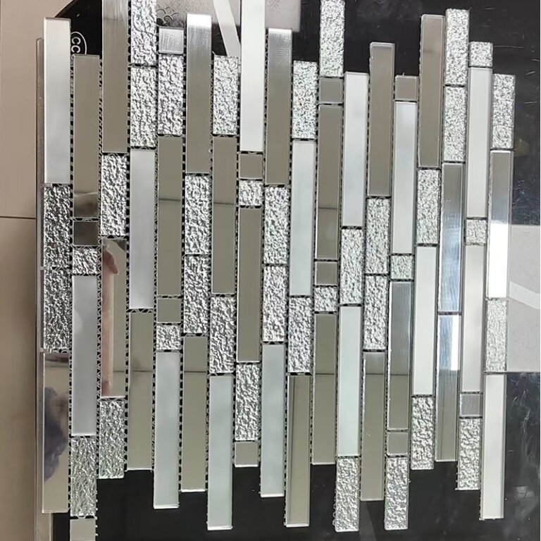 CM-ZQ-060 Silver Strip Self-Adhesive Glass Mosaic Tile mosaic tile