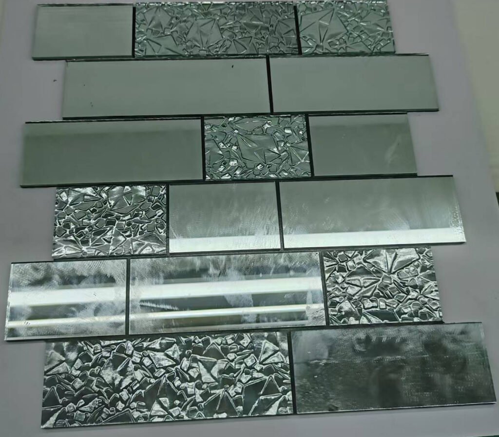 CM-ZQ-063 Silver Brick Self-Adhesive Glass Mosaic Tile mosaic tile